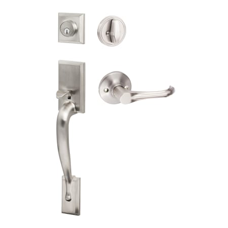 Sure-Loc Madison Sectional Single Cylinder Keyed Entry Handleset with Interior Lever Satin Nickel